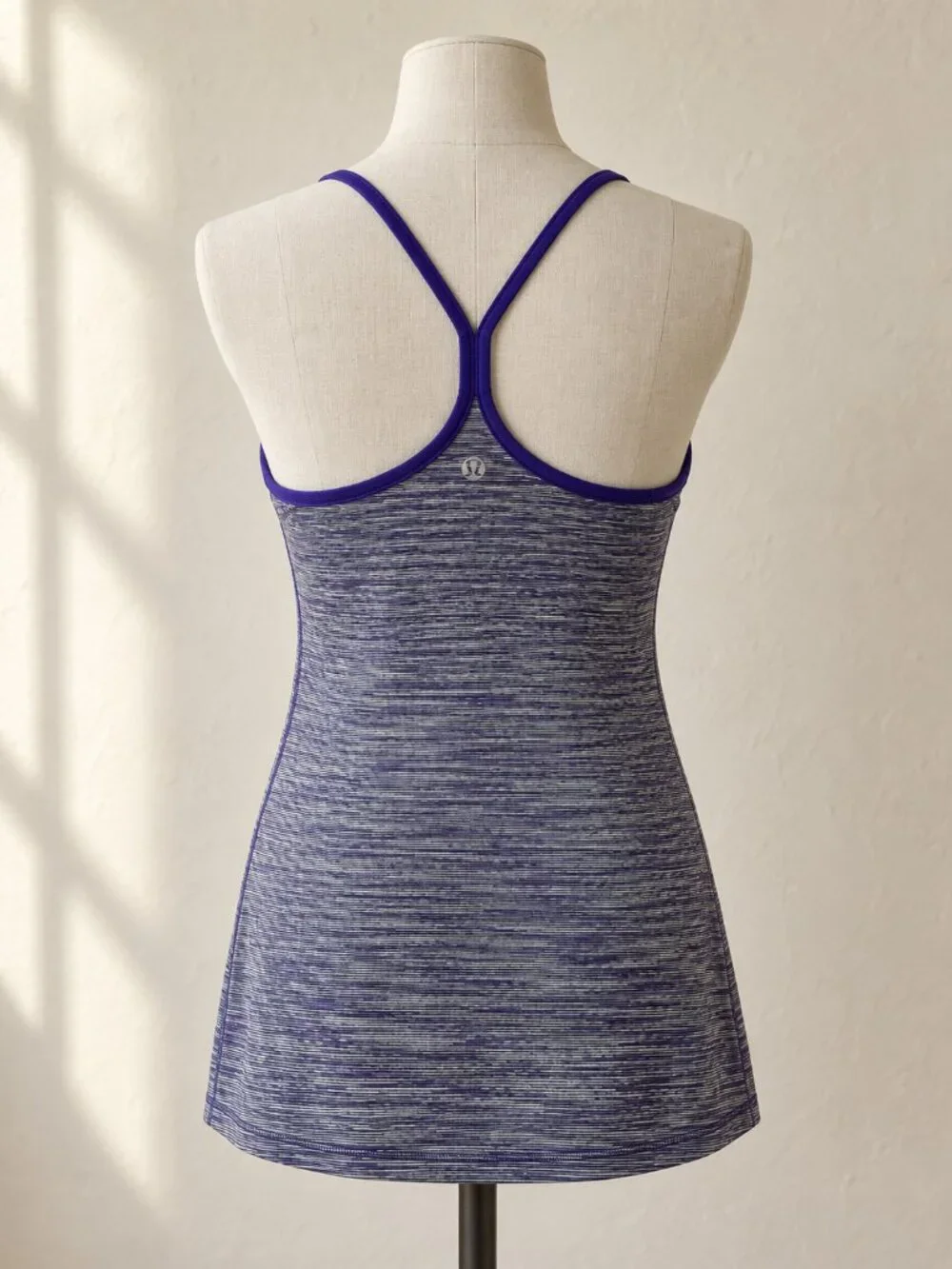 lululemon Power Y Tank Purple Space Dye Built In Shelf Bra Size 2